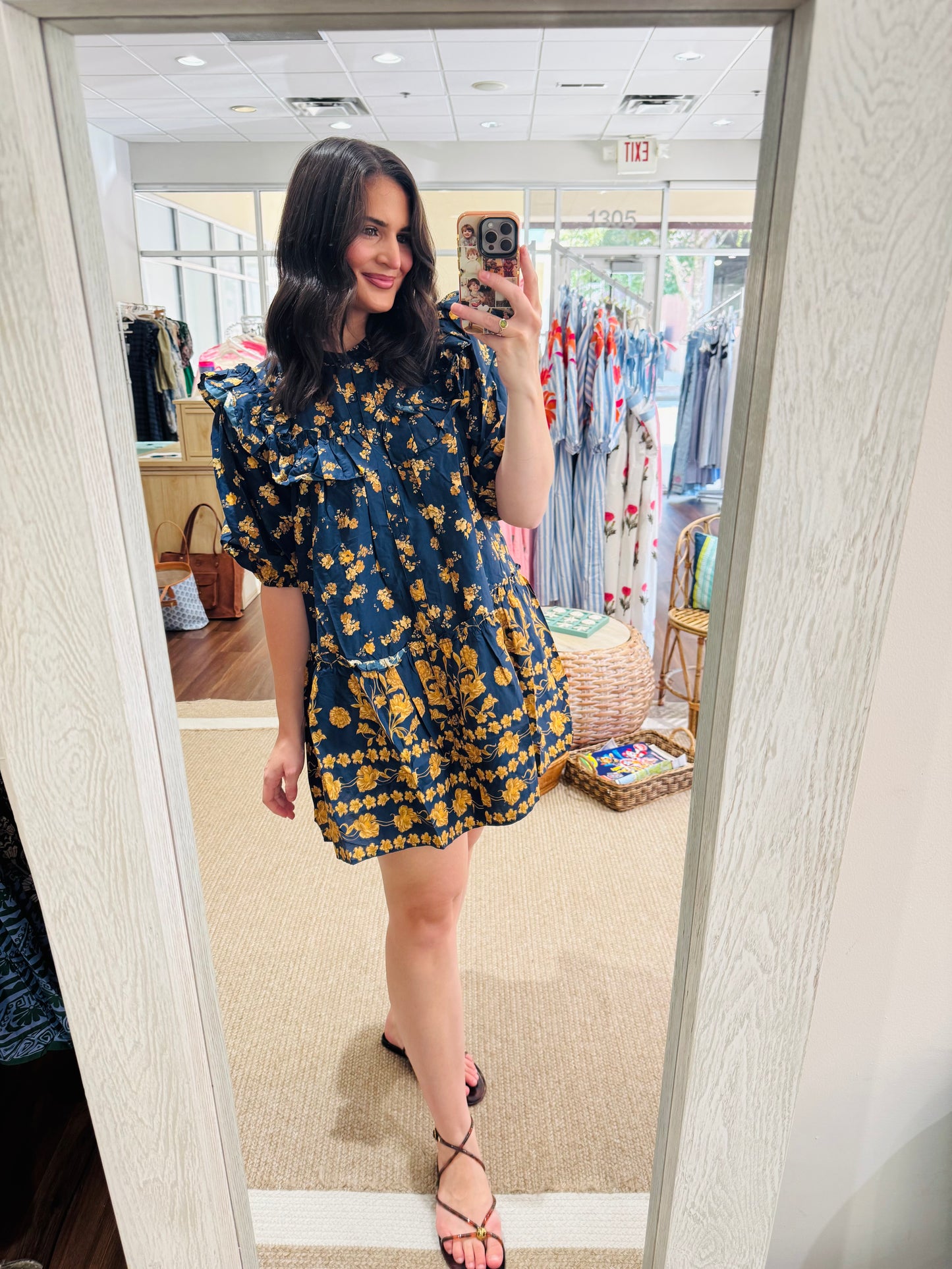 Lina Floral Ruffle Mini Dress