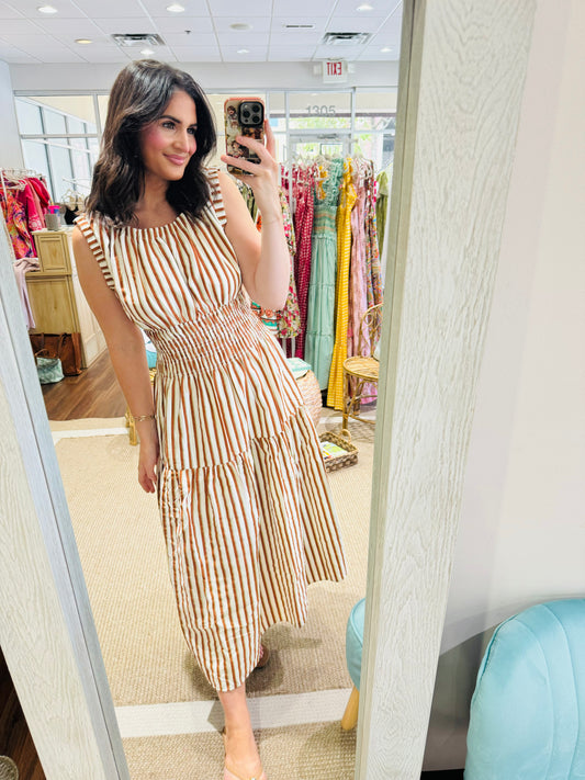 THML Mint Chocolate Stripe Dress