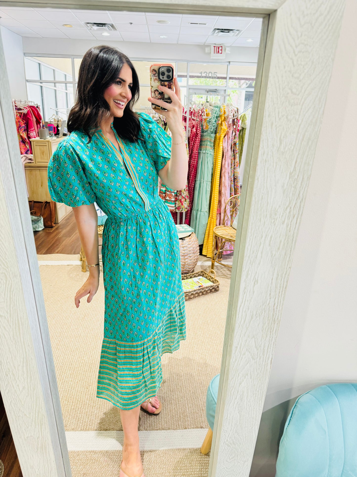 THML Teal Flower Maxi