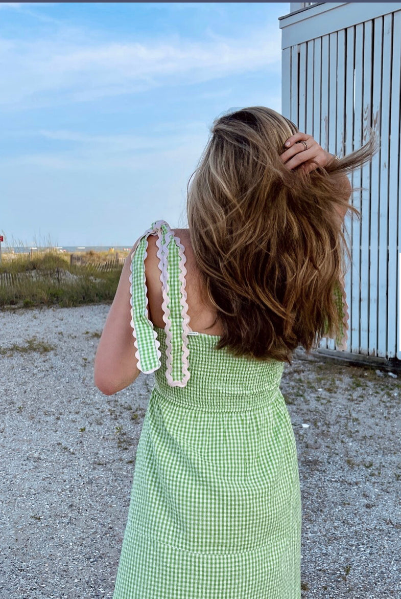 Ella Dress Lime Green Gingham Sweetgrass and Sand Dollars Boutique Ella Dress Lime Green Gingham Sweetgrass and Sand Dollars Boutique
