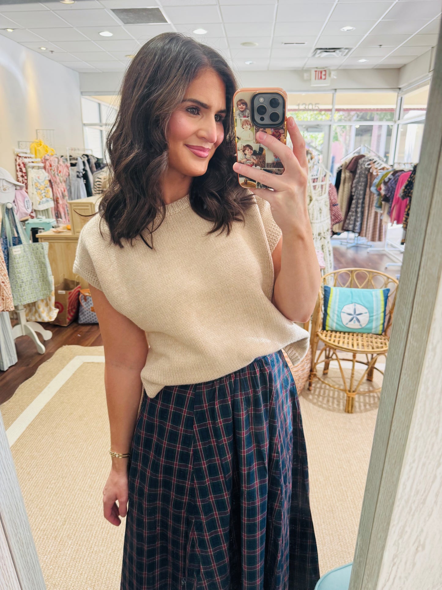 Oatmeal Sleeveless Sweater Top