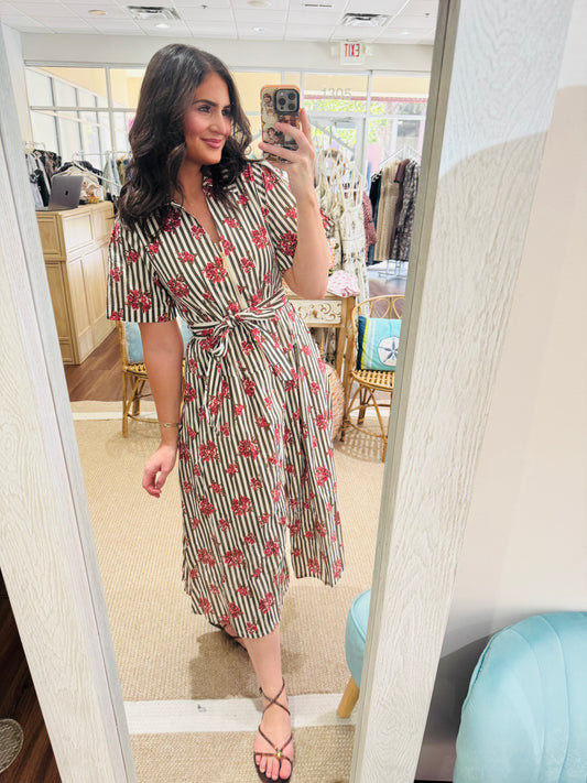 Olive Rose Buds Dress