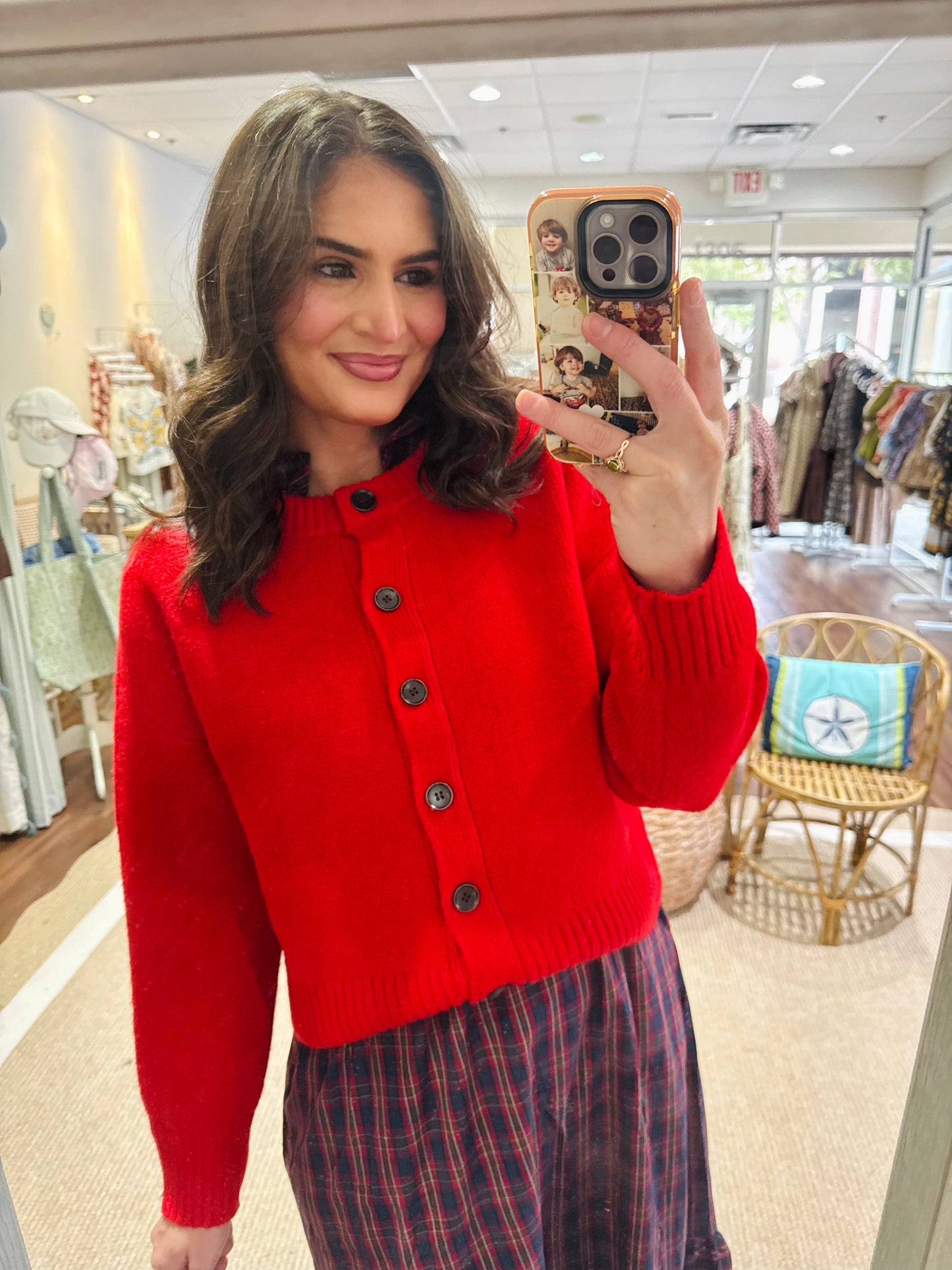 Cherry Red Cardigan