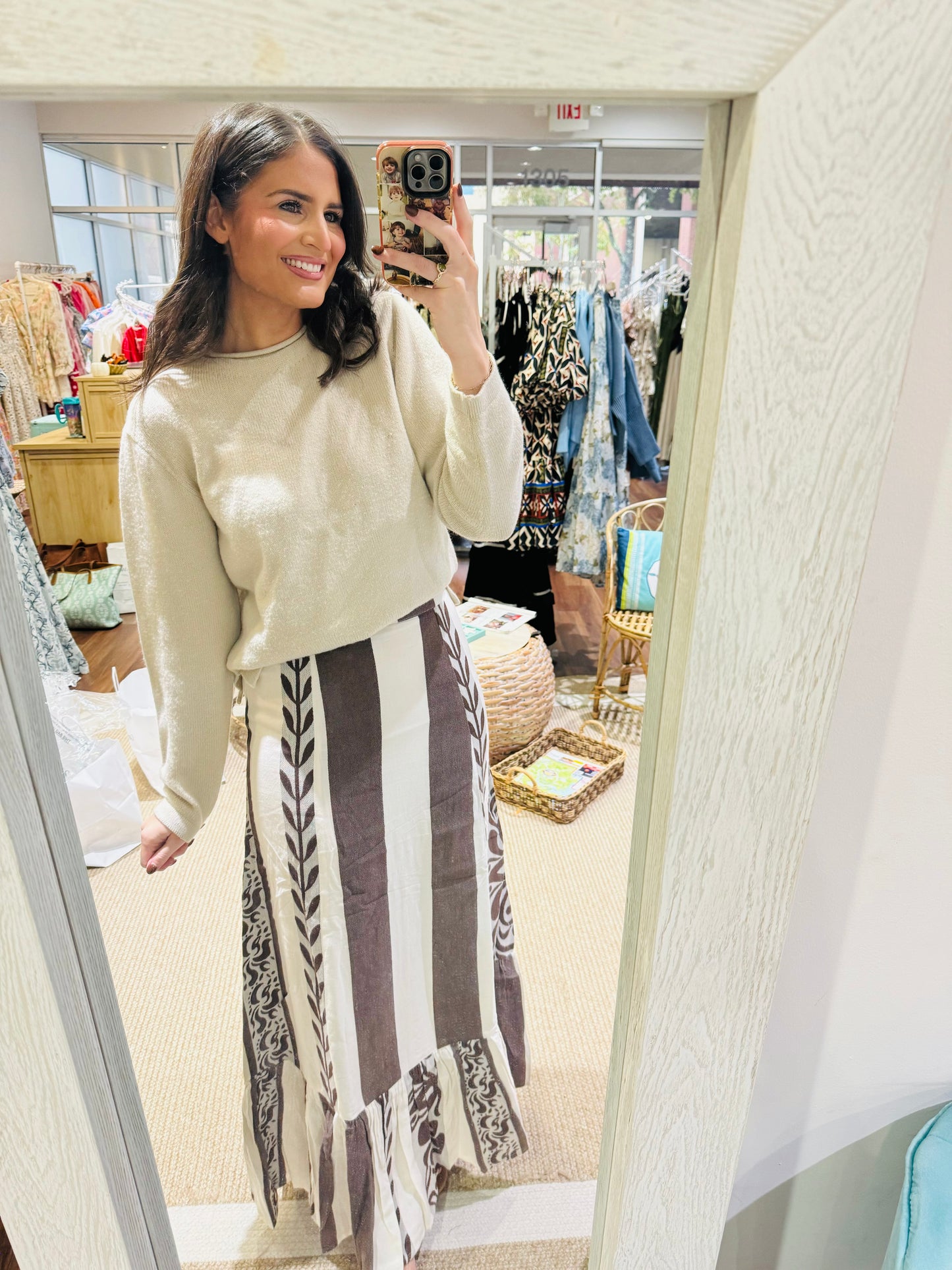 Mary Hope Skirt Brown Cream