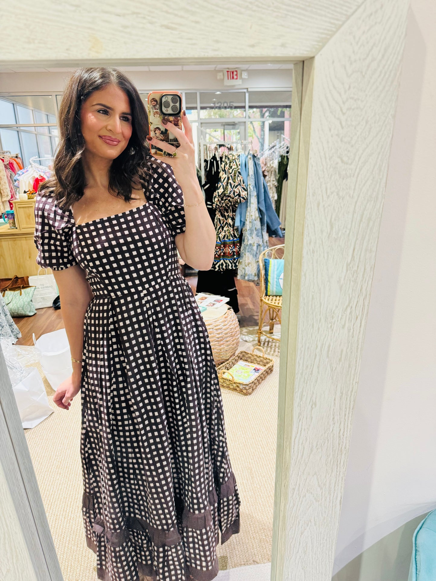 Abigail Maxi Brown Check