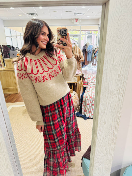 Holiday Ribbon Sweater