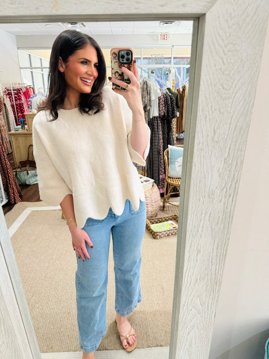 Cream Cozy Days Sweater ENTRO