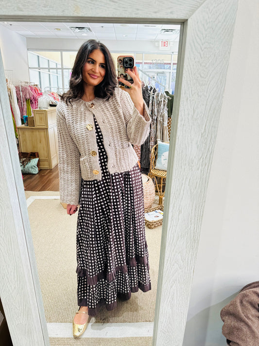 Kay Taupe Chunky Cardigan