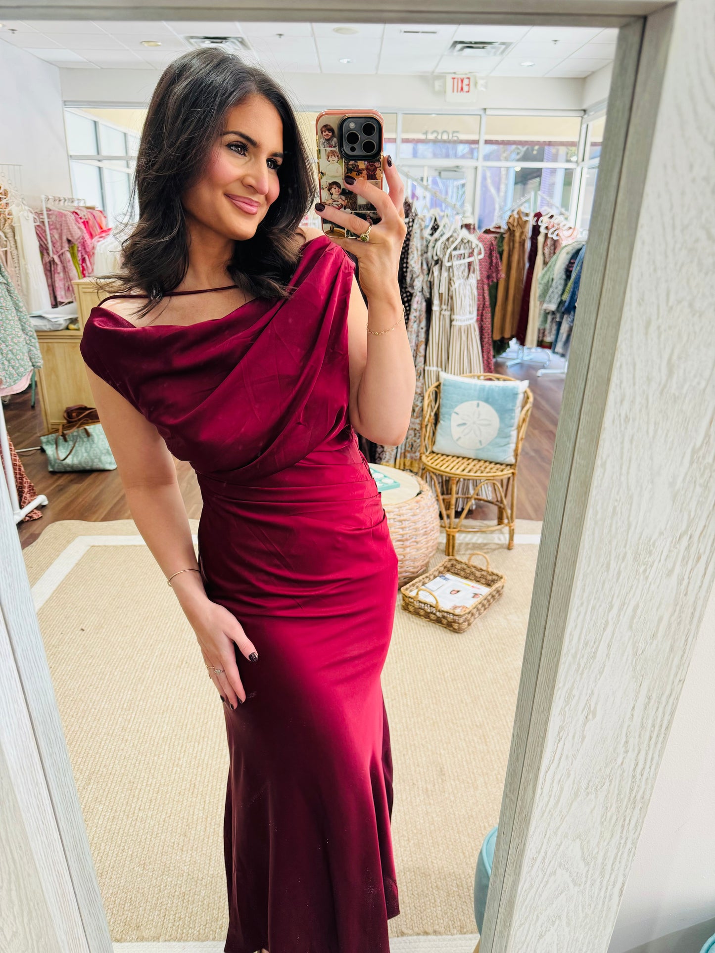 Wine Silk Dress Mable