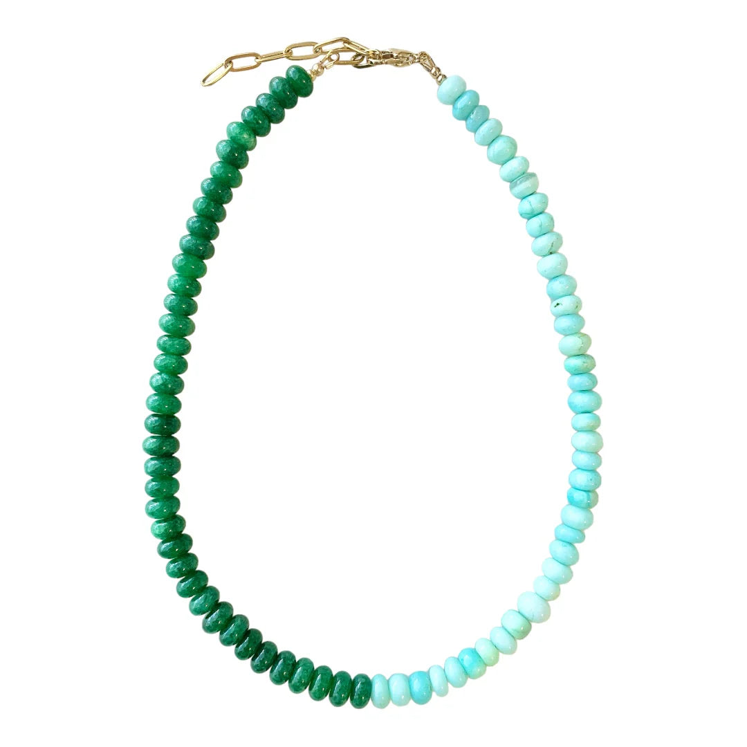 Opal and Jade Two Toned Necklace