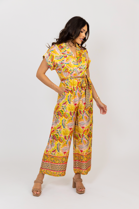 Buy Bonkwa Women's Summer Casual Floral Print Romper High Waist Belt Long  Baggy Sleeve Loose Short Jumpsuit, T1, Small at Amazon.in