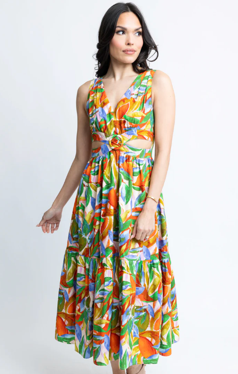 Tropical Island Cut-Out Dress