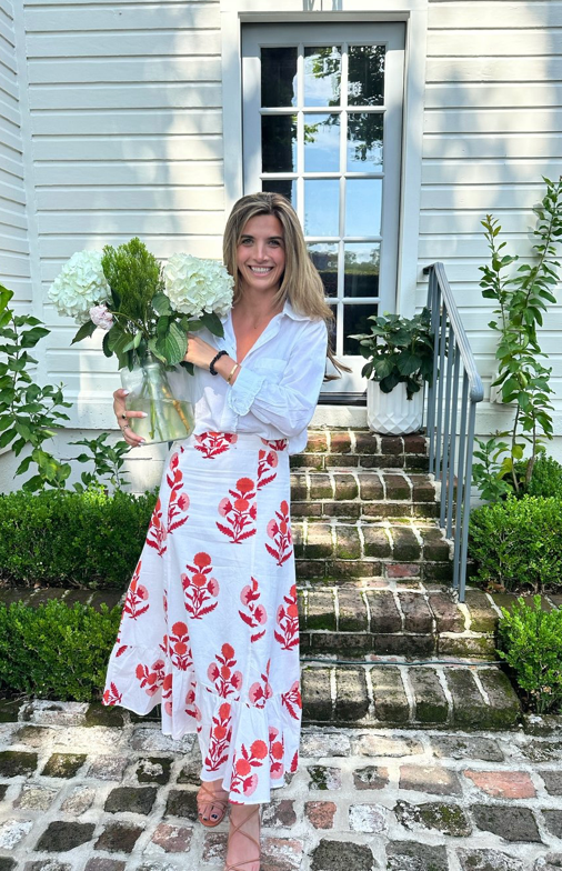 Mary Hope Skirt Red Flower