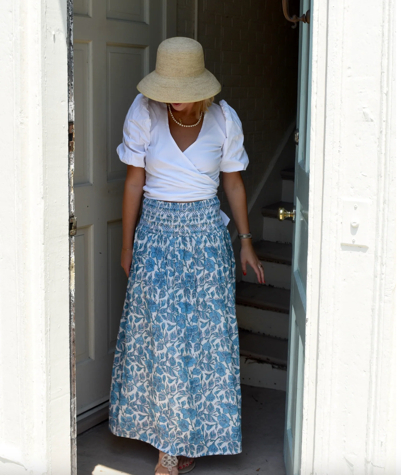 Serena Mykonos Maxi Skirt Summer Turquoise Blue