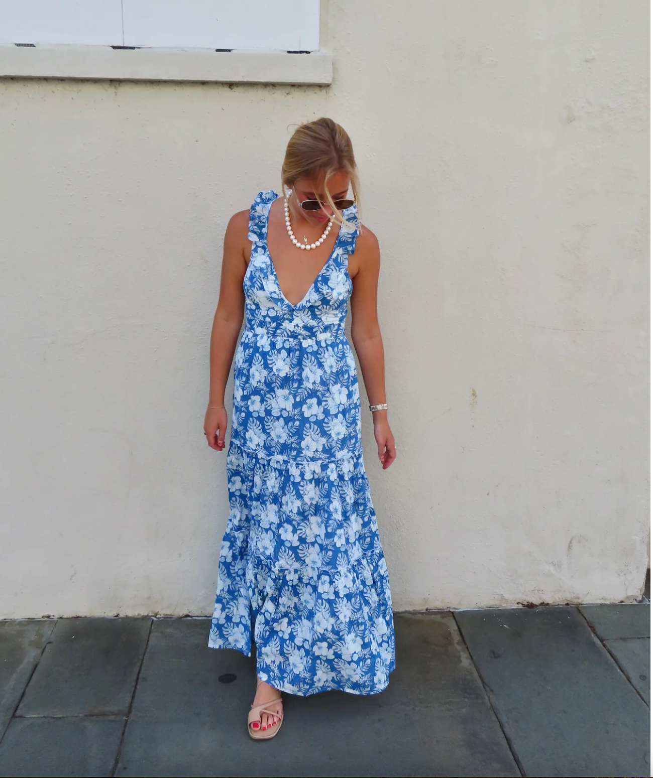 Lindsay Dress Blue Hawaii