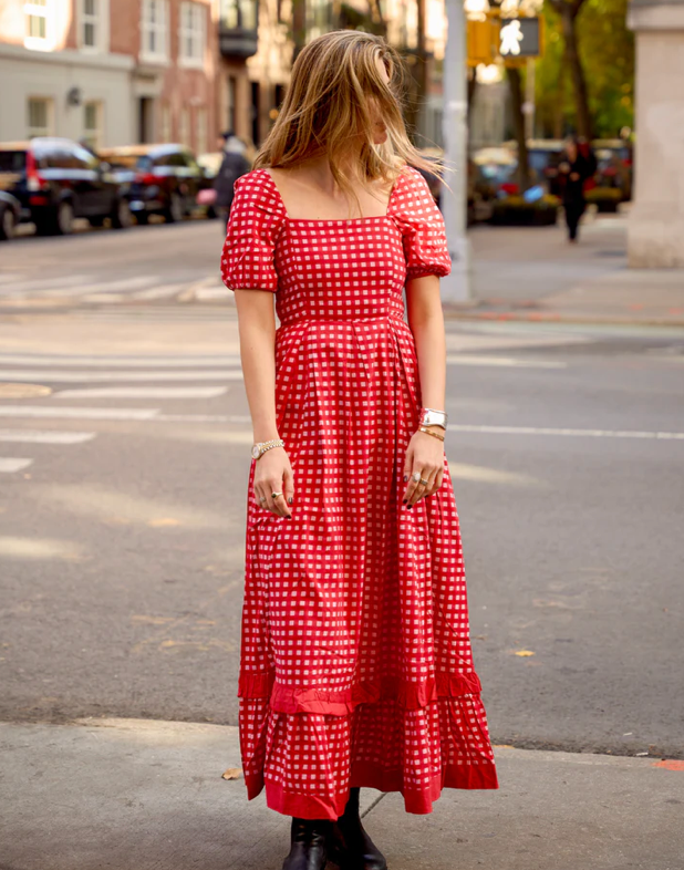 Abigail Maxi Red Checkered