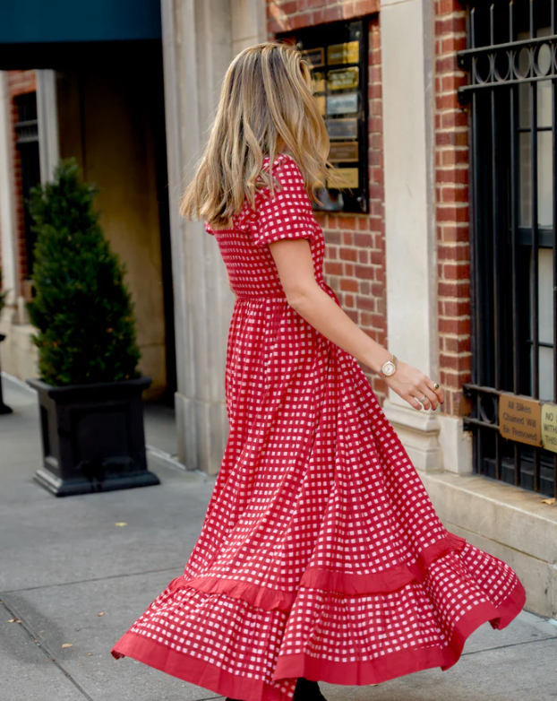 Abigail Maxi Red Checkered