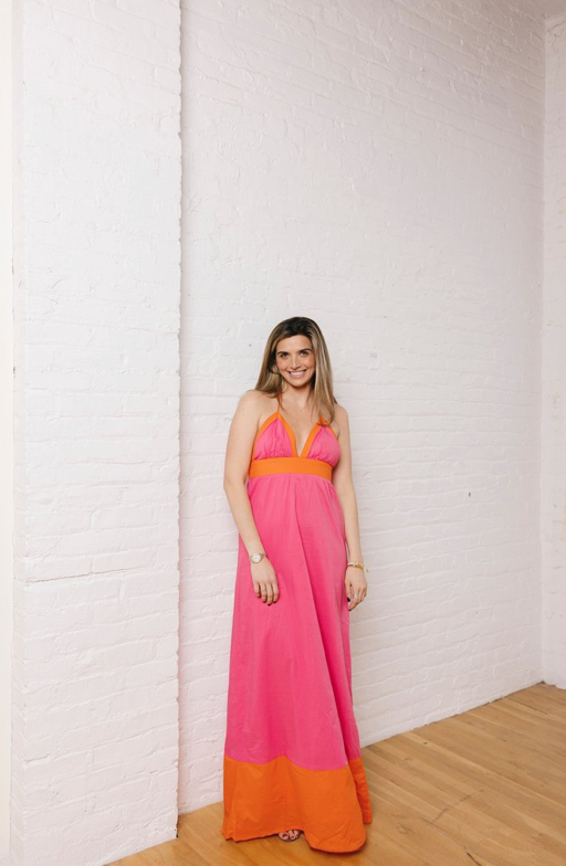 Vance Hot Pink and Orange Maxi