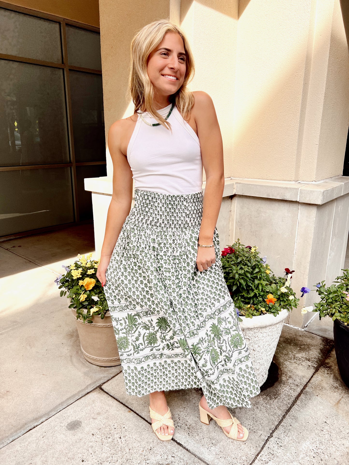 Serena Maxi Skirt Green Petite Flur