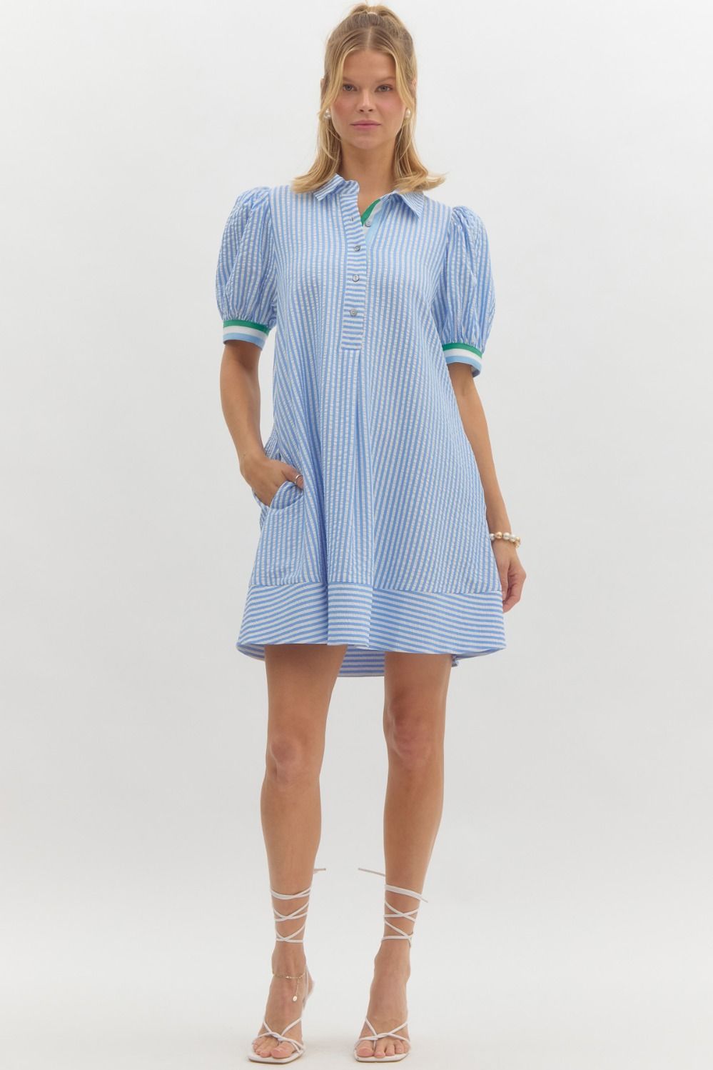 Seersucker Contrast Dress