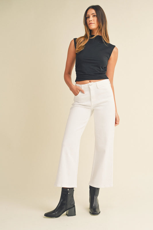 Classic Wide Leg White Jeans