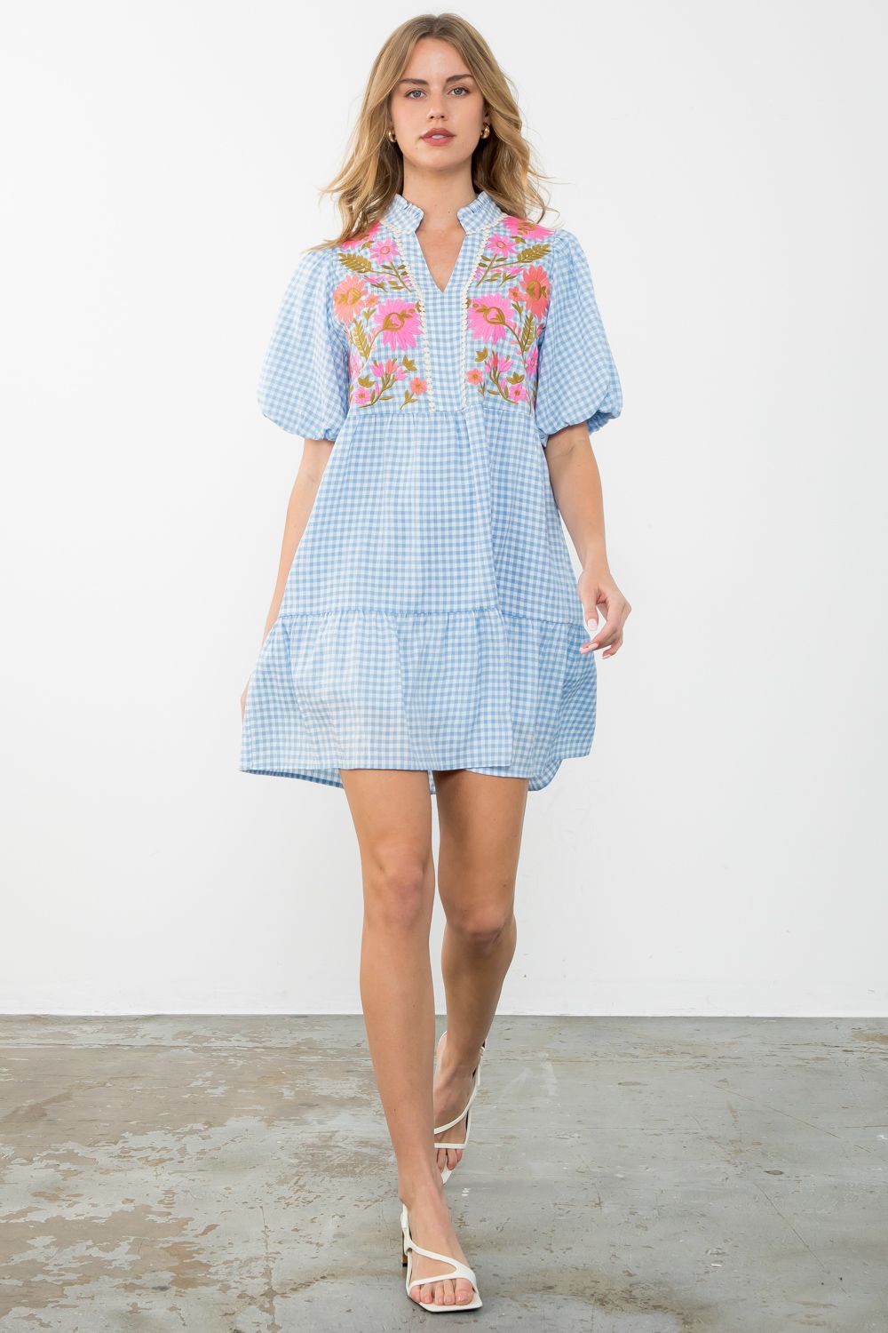 Caroline Dress Blue Gingham