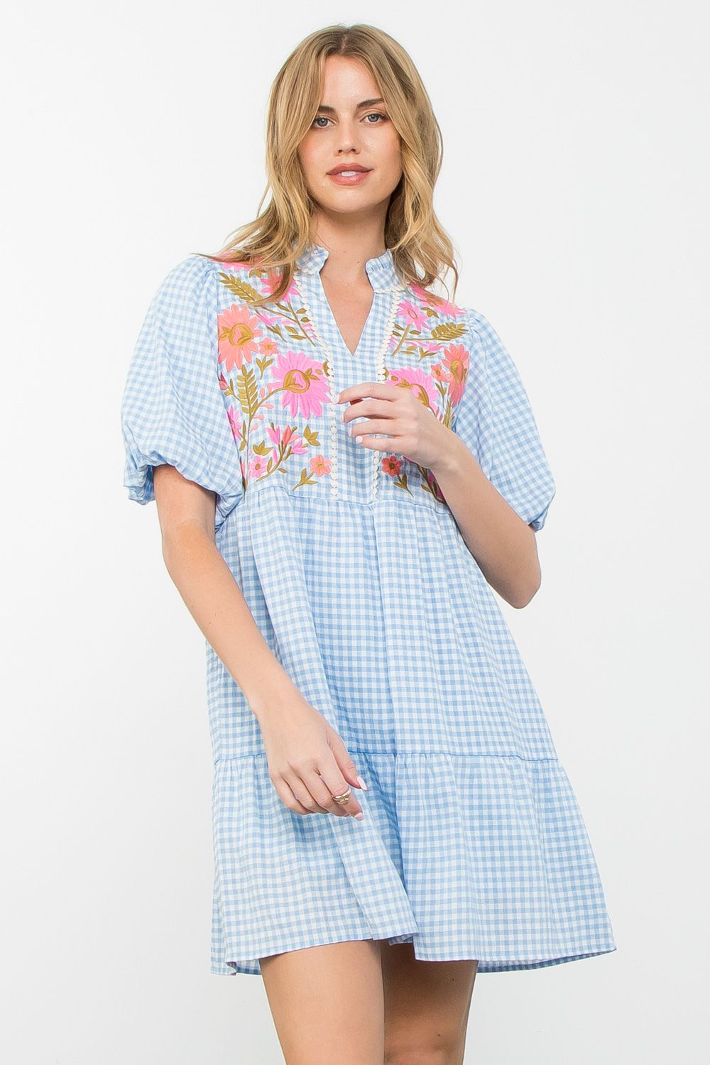 Caroline Dress Blue Gingham