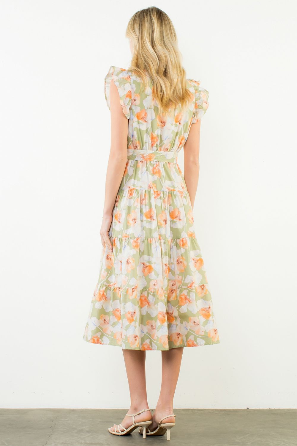 Sage Floral Dress THML