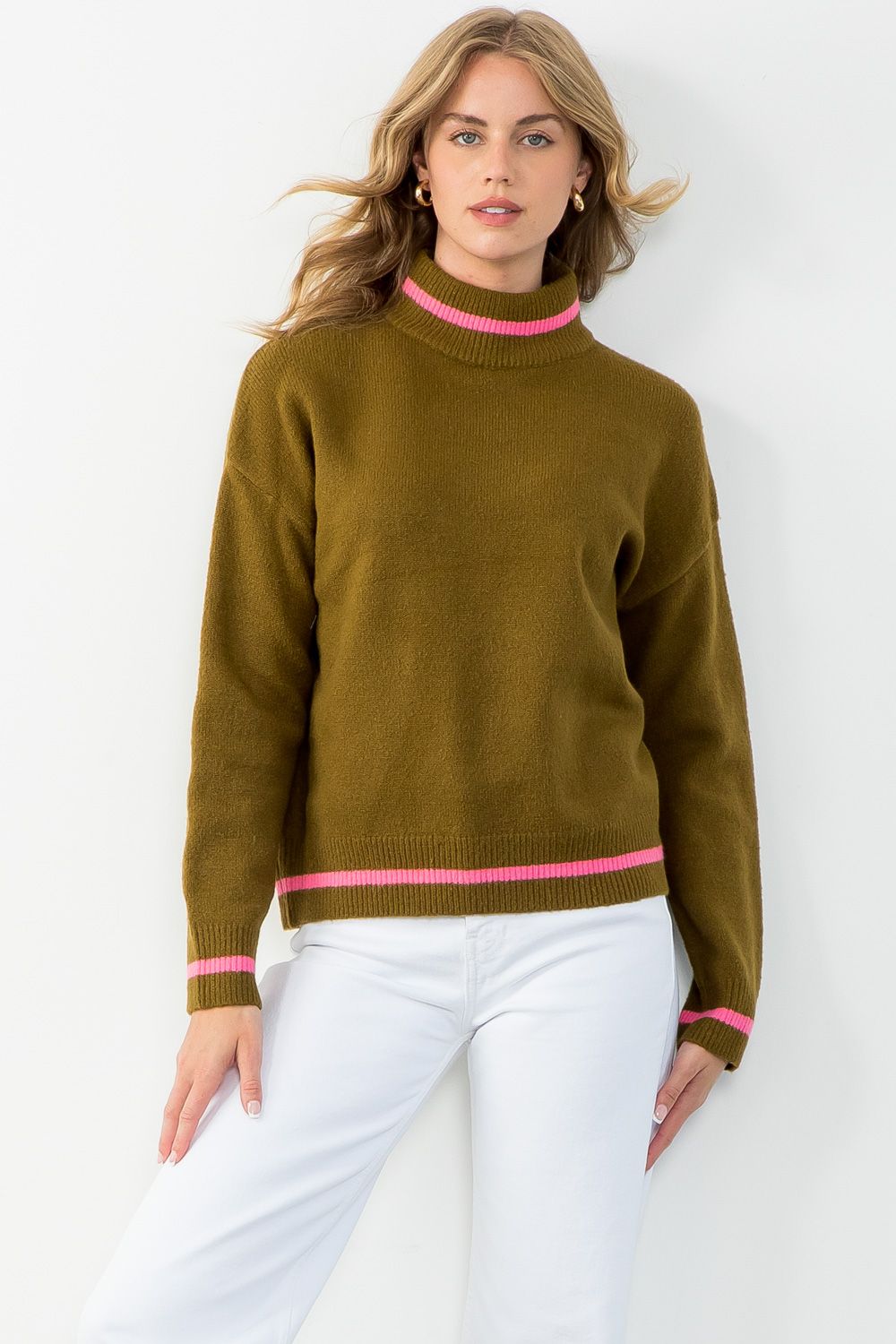 Olive Striped Sweater