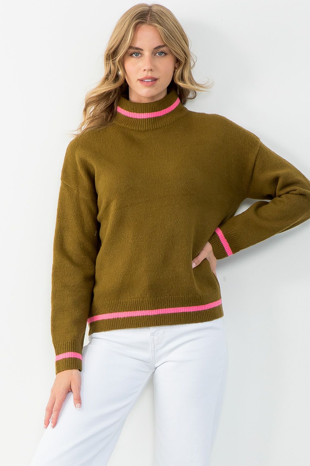 Olive Striped Sweater