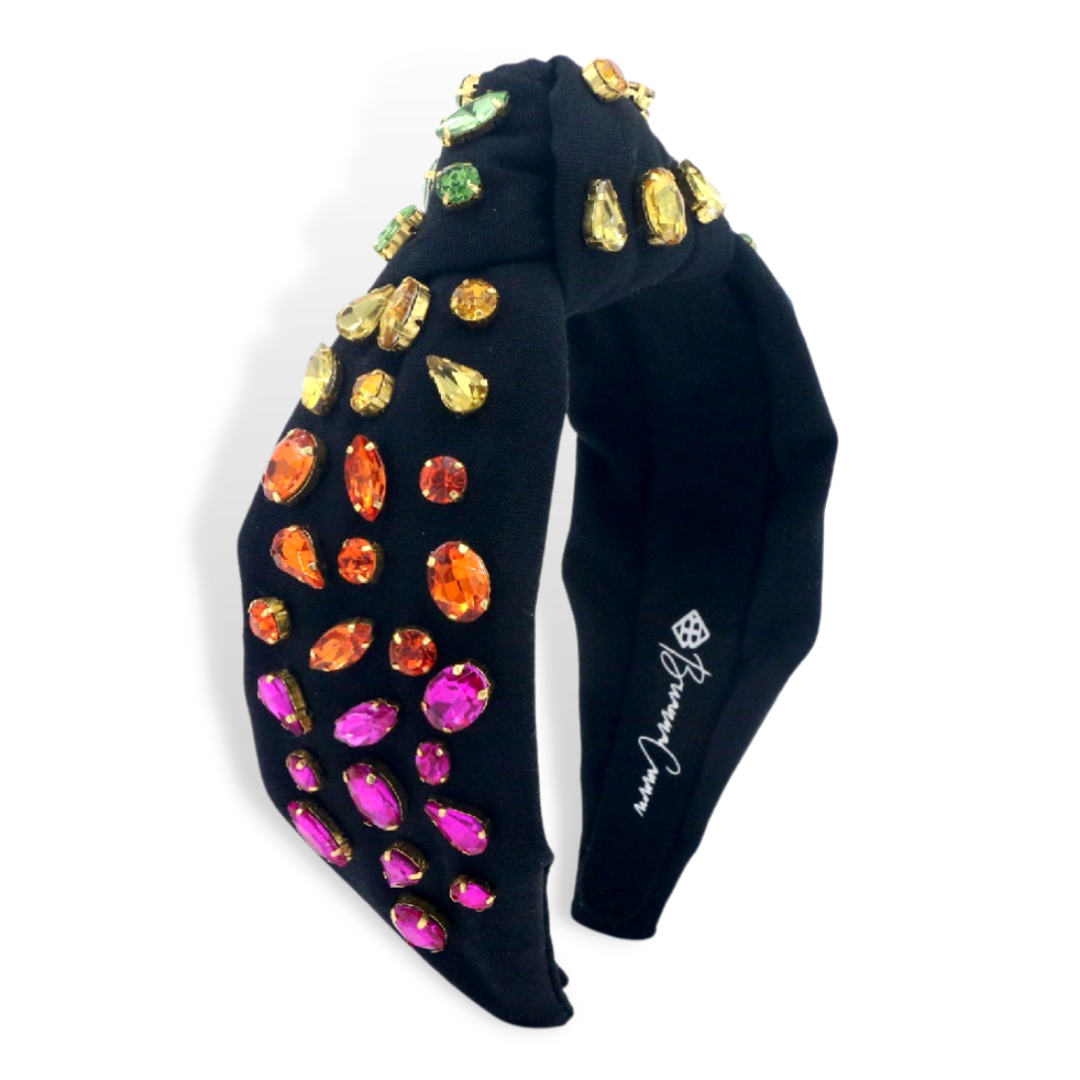 Black with Rainbow Crystals Headband