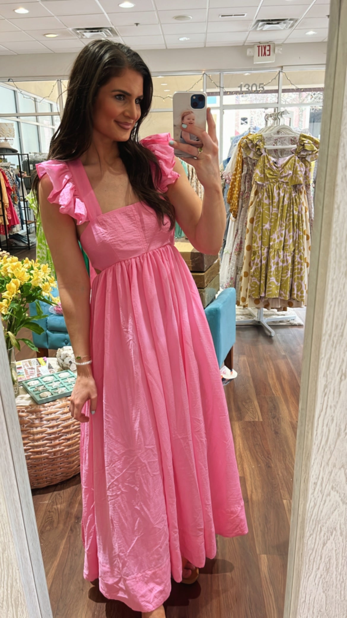 Rosa Flutter Sleeve Dress