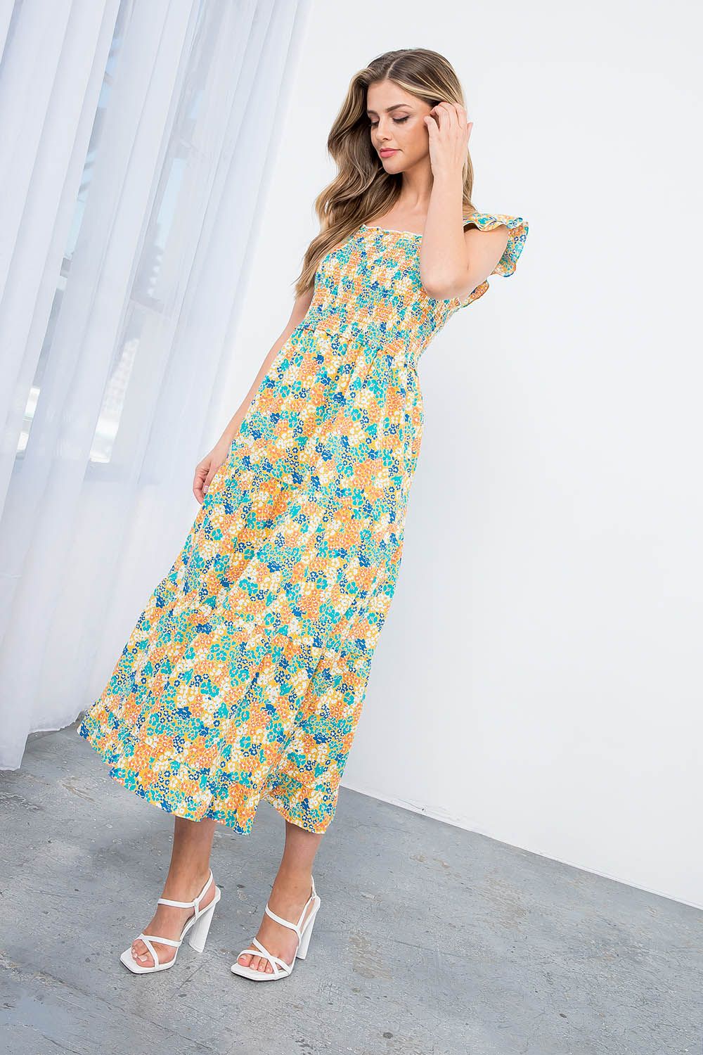 Floral Fiesta Midi Dress