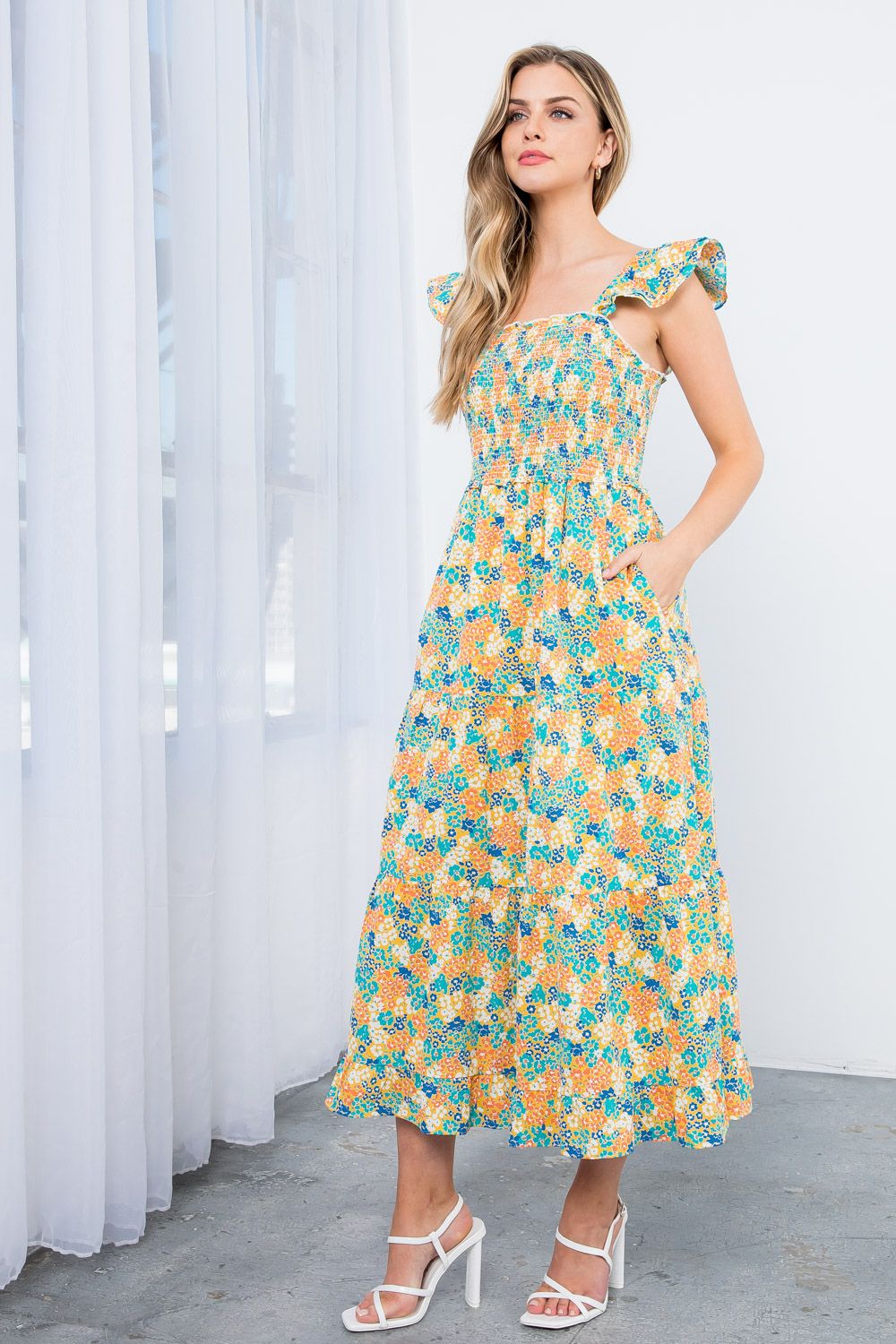 Floral Fiesta Midi Dress