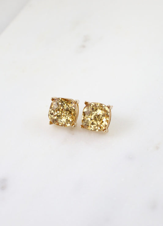 Glitter Stud Earring Gold