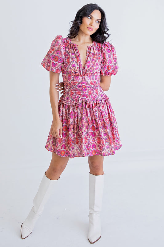 Cinch Medallion Dress