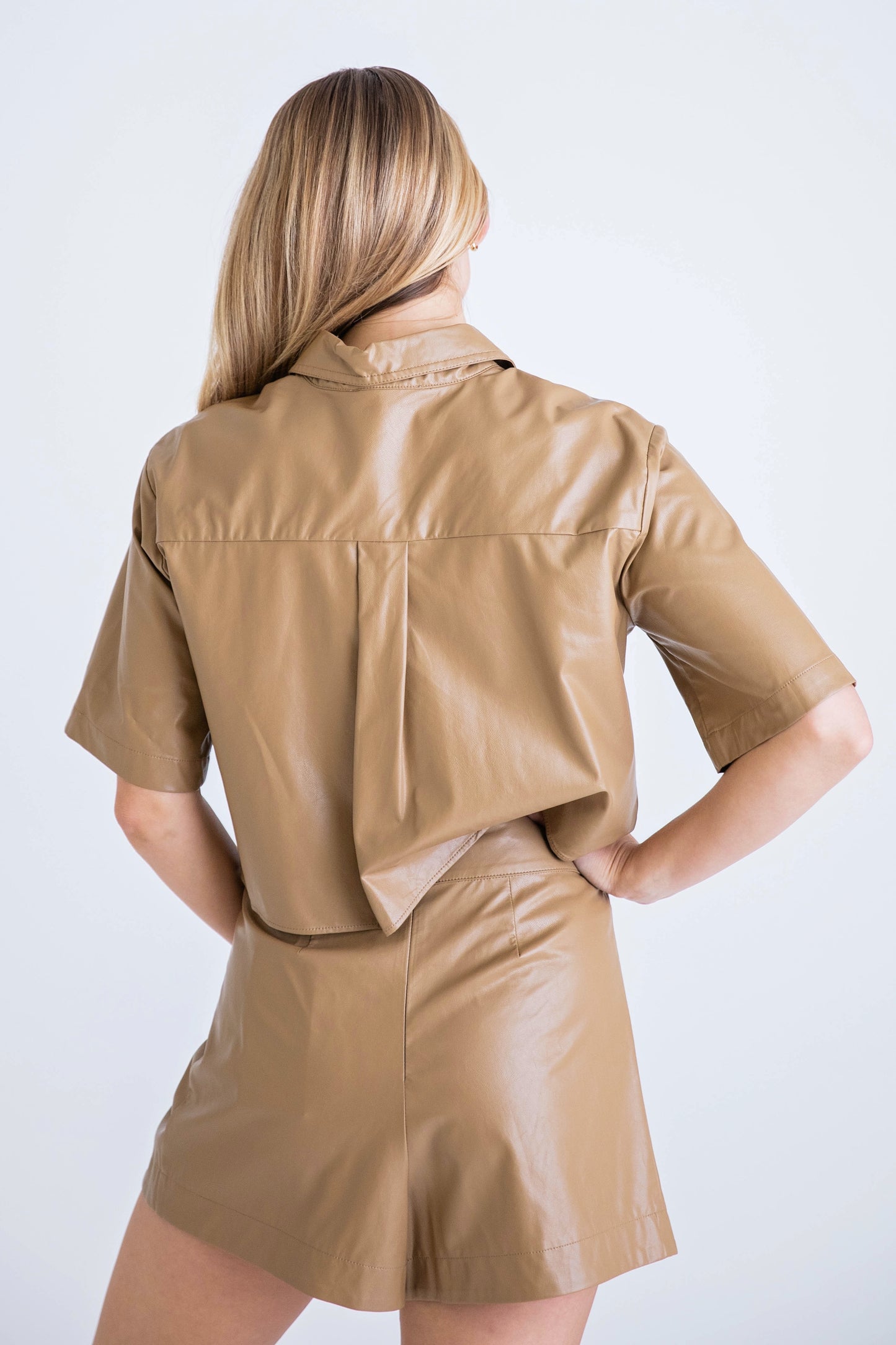 Toffee Leather Top