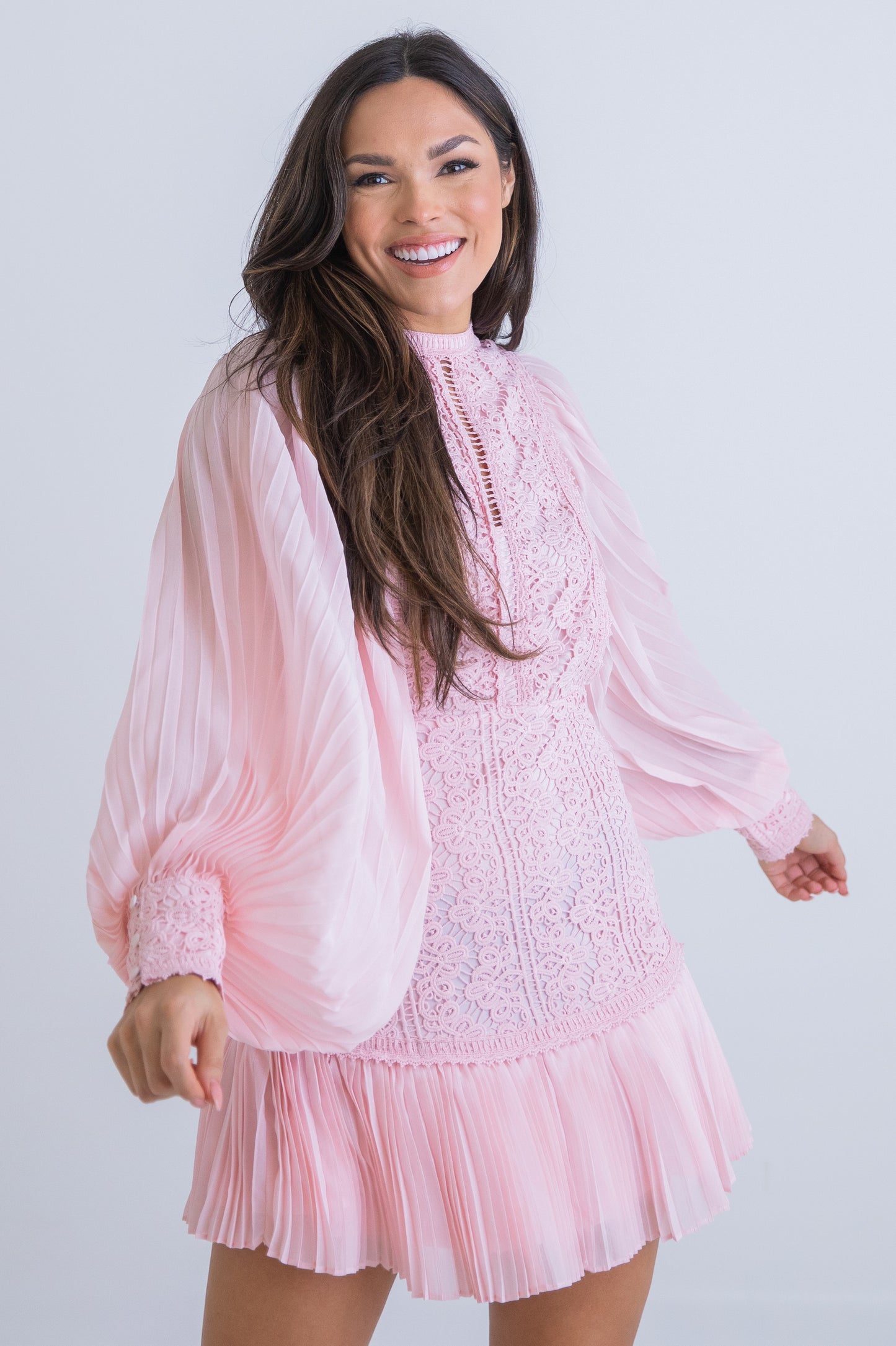 In Bloom Pink Crochet Dress